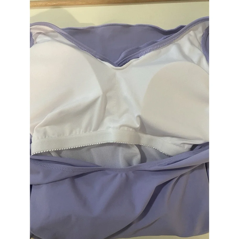 NWT Halara V Neck Ruched Asymmetric Tie 2-in-1 Tummy Control 1PC Swimsuit Large‎